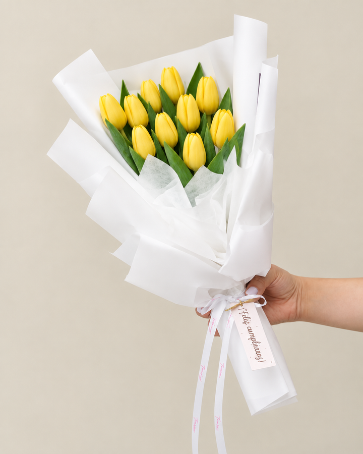 Encanto de Tulipán: ramo de 10 tulipanes rosados – Frodia Flowers