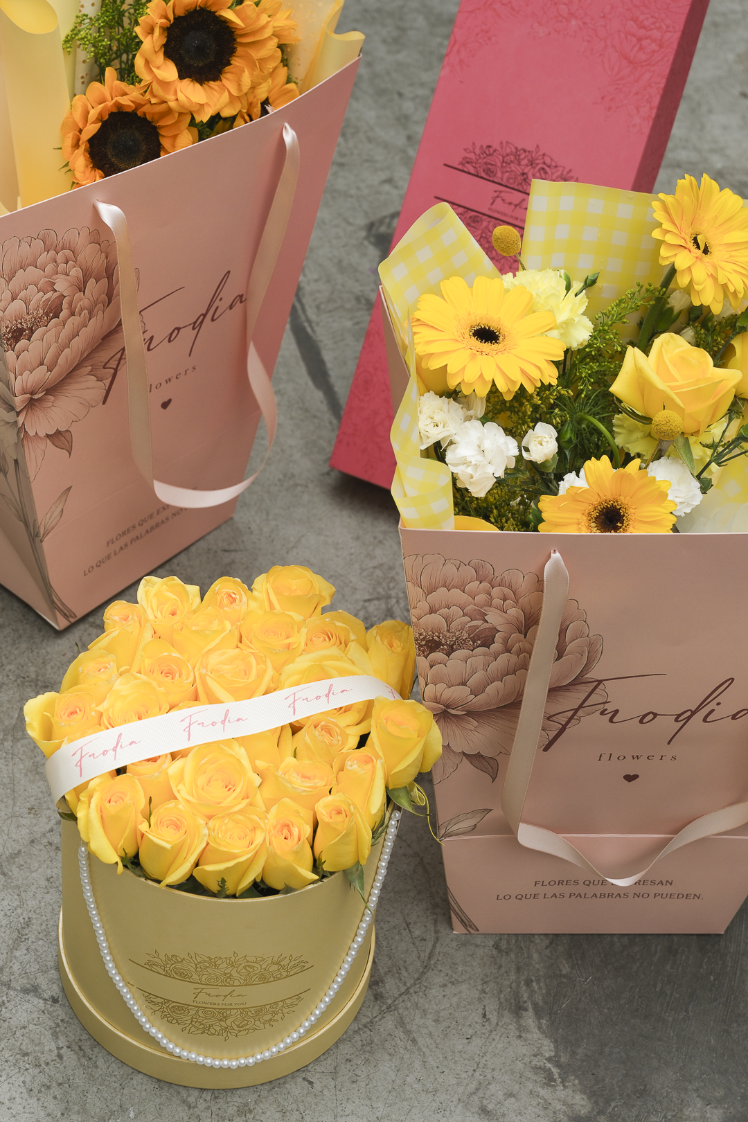 Detalle de Box Yellow – Frodia Flowers